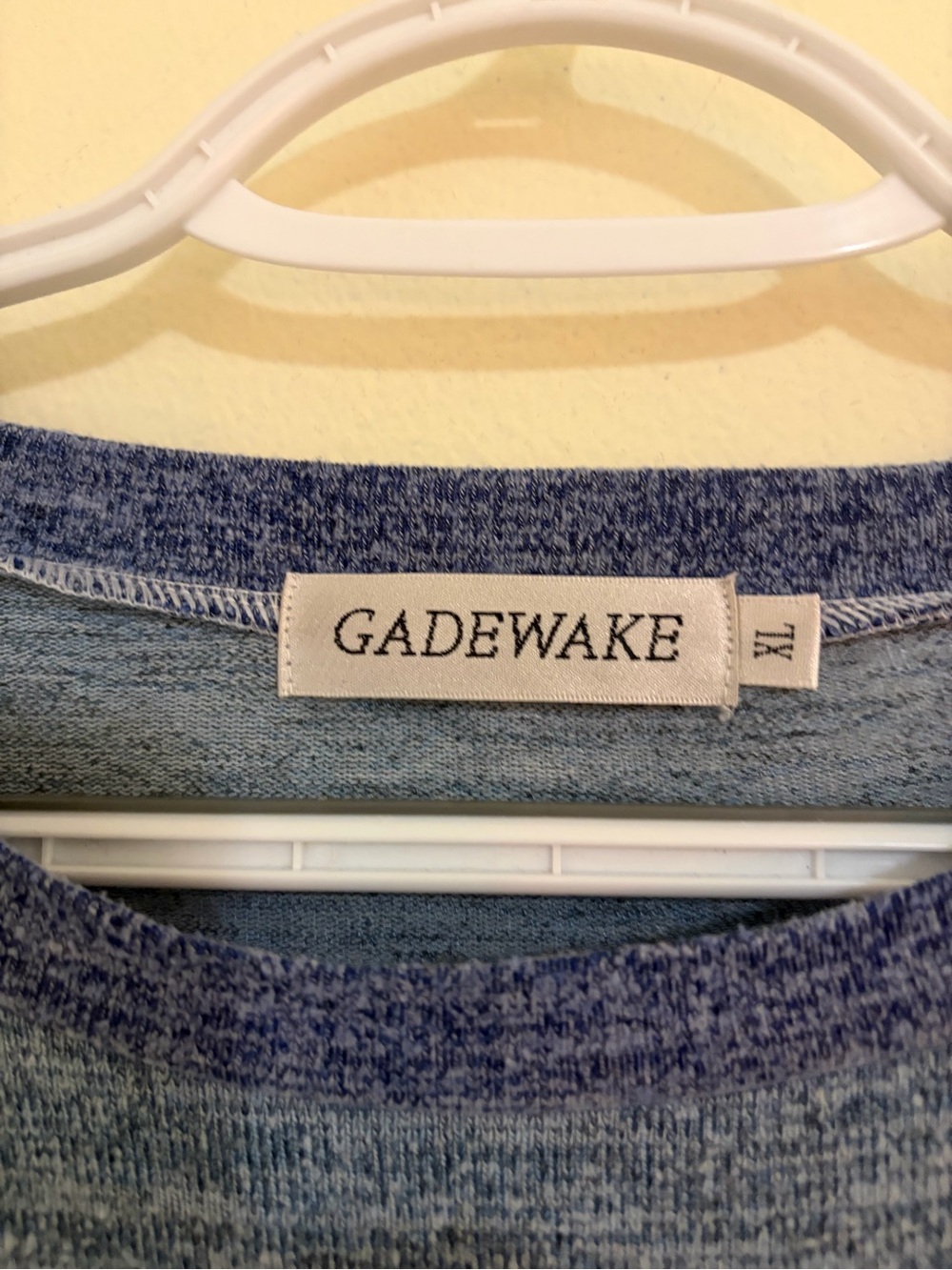 Women's Blue Crewneck Pullover with Contrast Trim - Picture 3 of 3